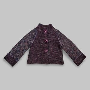 Vintage Curio Multicolor Tweed Knit Jacket – Women’s Size M